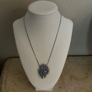 Sterling Silver Necklace With Amethyst Color Stones